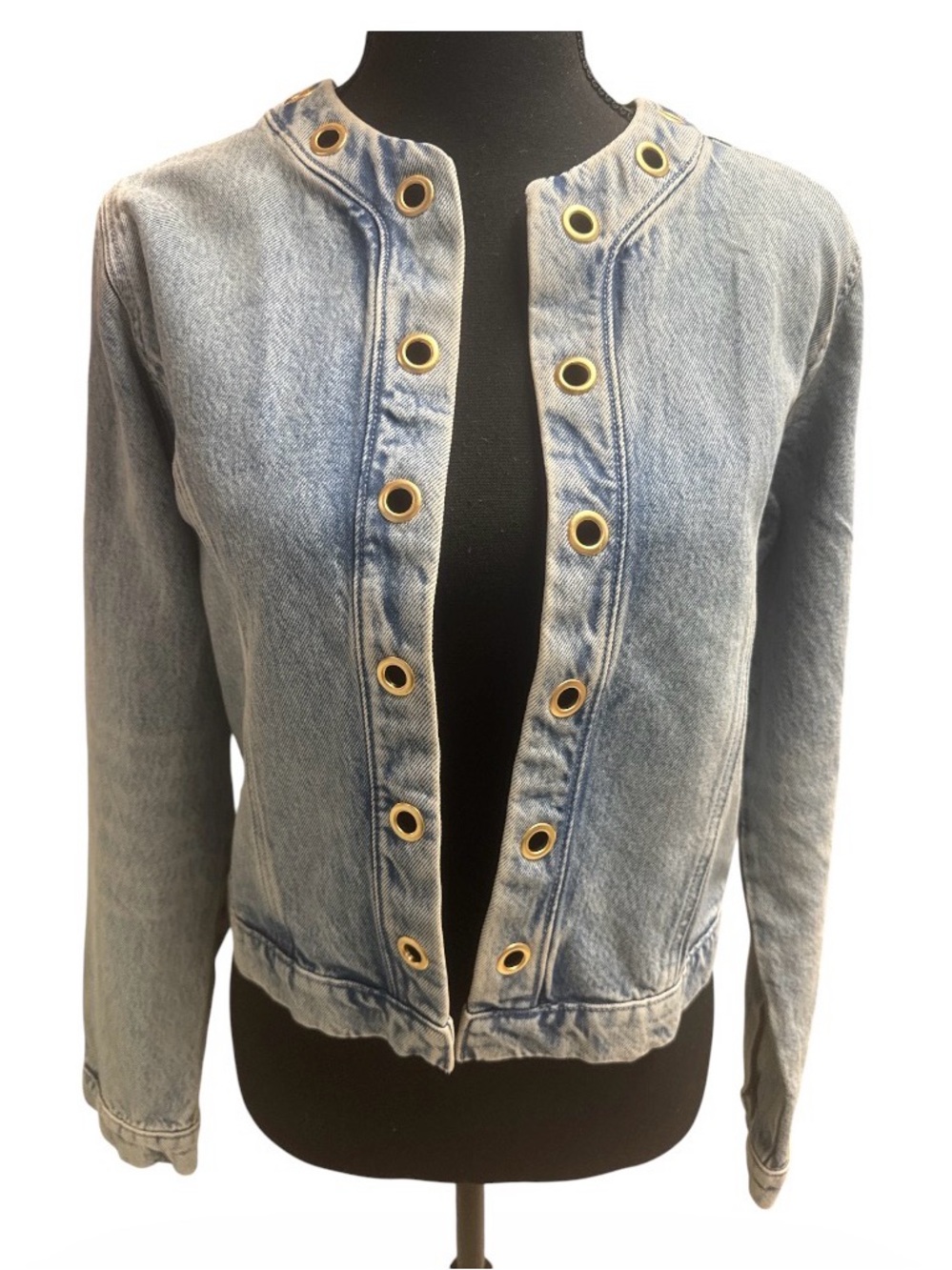 NWT Michael Kors Jean Jacket with Gold Grommets size Small